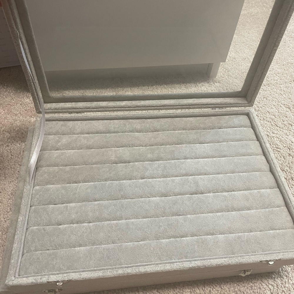 Two Velvet Jewelry Cases with Lids